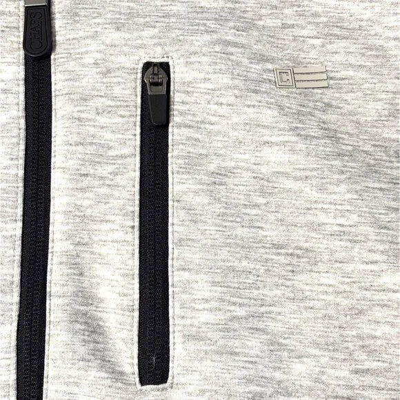 NWOT Chaps Mens Grey Full-Zip Jacket XL Raglan Sleeves Pockets Preppy Old Money - Picture 3 of 6